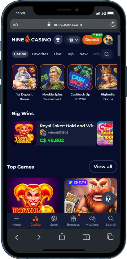 Nine Casino Download Mobiele App